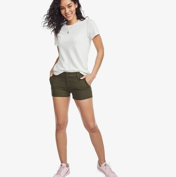 Express Olive Army Green 5 Pocket Chino Shorts Size 00 - Picture 1 of 4